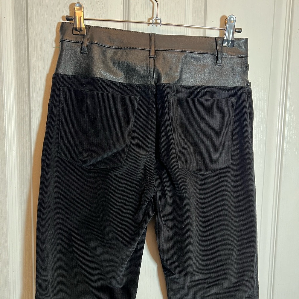 Alice + Olivia Lamb Skin & Corduroy Flare Jeans - Picture 4 of 7